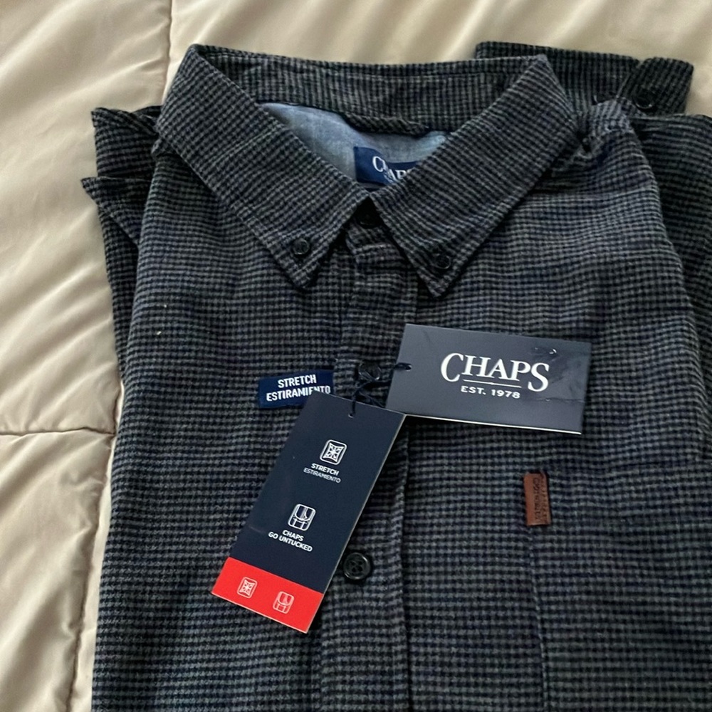 New With Tags Chaps Button Down Dress Shirt XXL